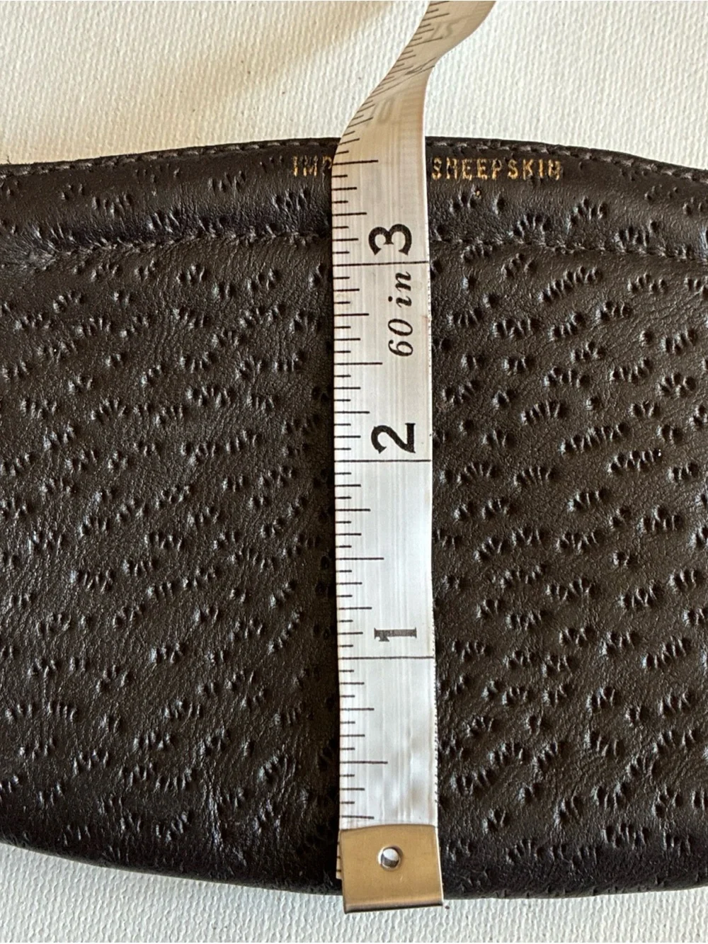 VNTG 1940s-Rogers Air Tite-Tobacco Pouch Imported Sheepskin Dark Brown Gold Zip